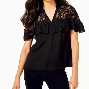 NWT Lilly Pulitzer Marabella Lace top in Onyx XL